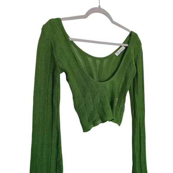 Heavy Manners Little Miss Cozy Knit Top Green Size XS - Picture 5 of 8